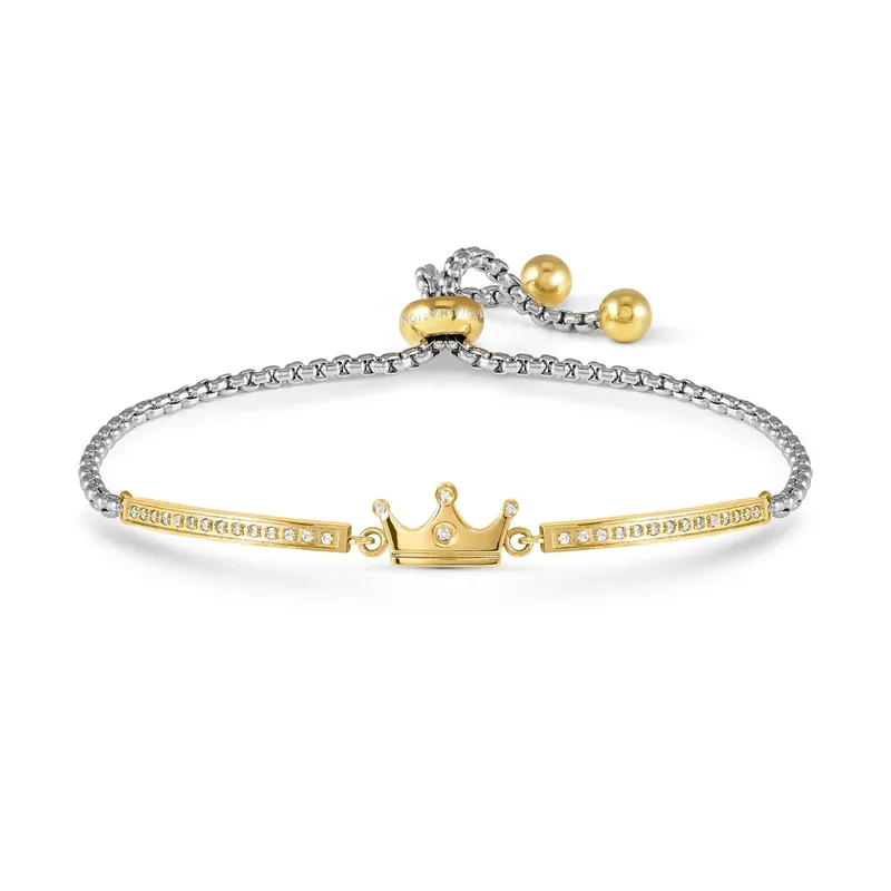 Nomination Milleluci Stainless Steel Crown Bracelet with Zirconia Stones - Image 2