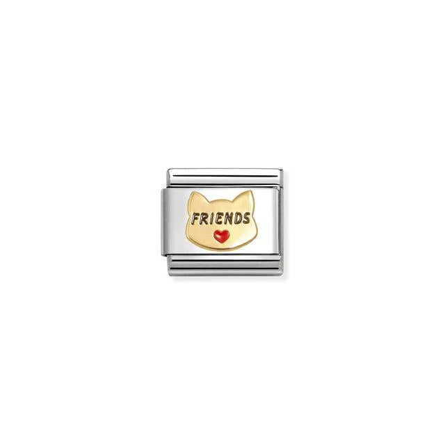 Nomination Composable Classic Link, Gold Cat Friends Symbol