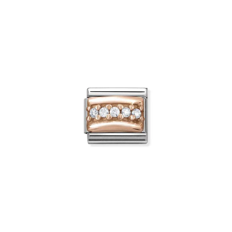 Composable Classic Link Rose Gold white Stones