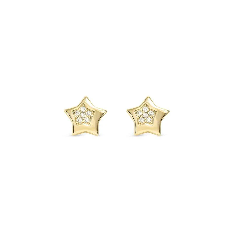 Nomination Petit Sparkle Gold Star Stud Earrings - Image 3