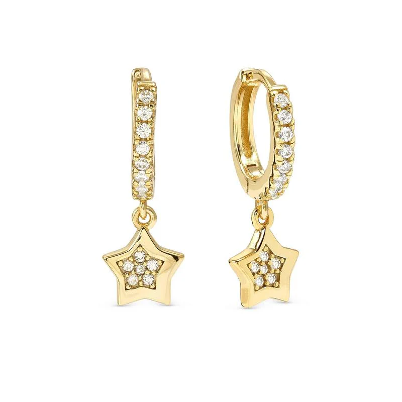 Nomination Petit Sparkle Gold Star Hoop Earrings