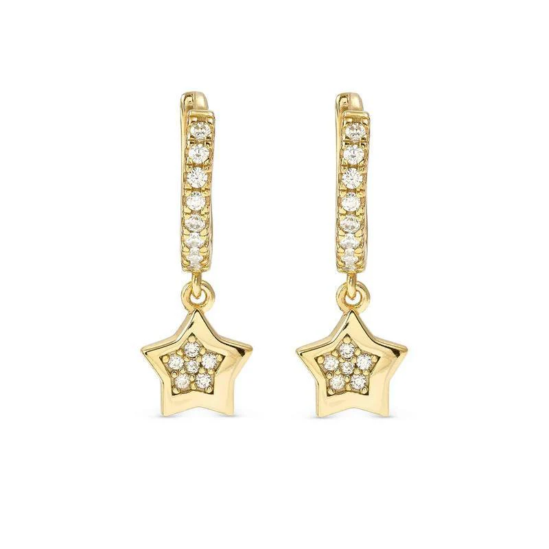 Nomination Petit Sparkle Gold Star Hoop Earrings - Image 3