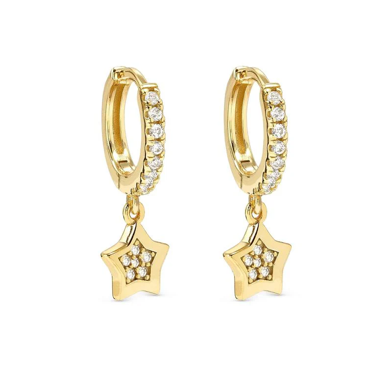 Nomination Petit Sparkle Gold Star Hoop Earrings - Image 4