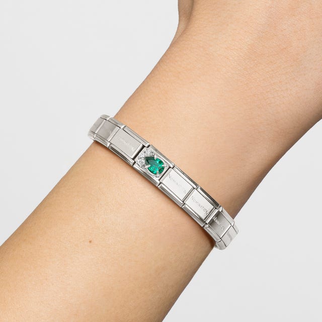 Nomination Composable Classic Link, Green & White Cubic Zirconia Drop - Image 2