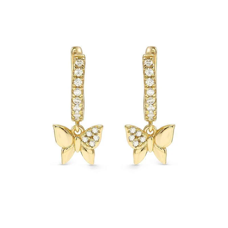 Nomination Gold Petit Sparkle Butterfly Hoop Earrings - Image 4