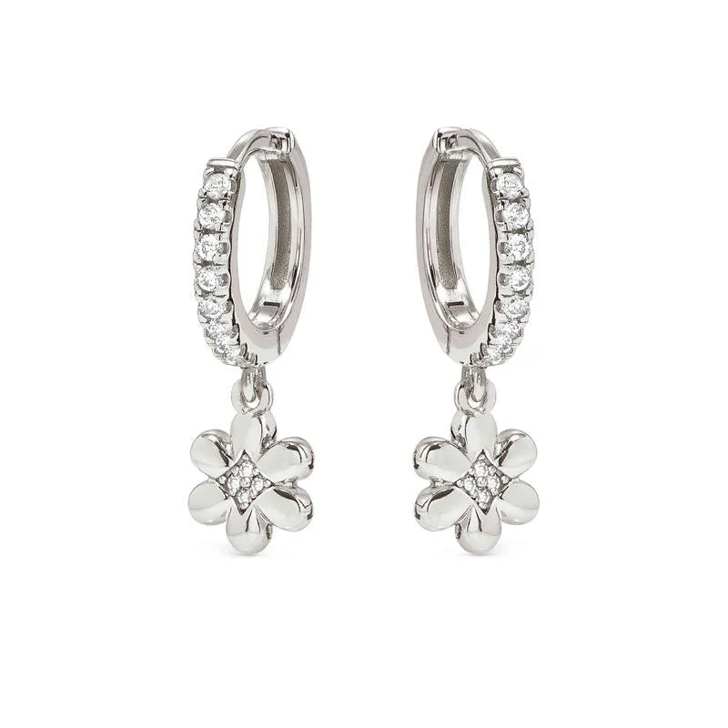 Nomination Petit Sparkle Silver Flower Hoop Earrings - Image 5