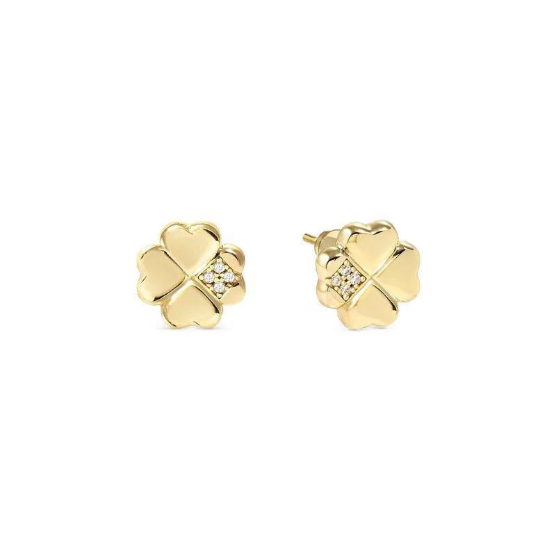 Nomination Gold Petit Sparkle Four-Leaf Clover Stud Earrings