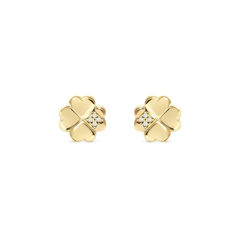 Nomination Gold Petit Sparkle Four-Leaf Clover Stud Earrings - Image 4