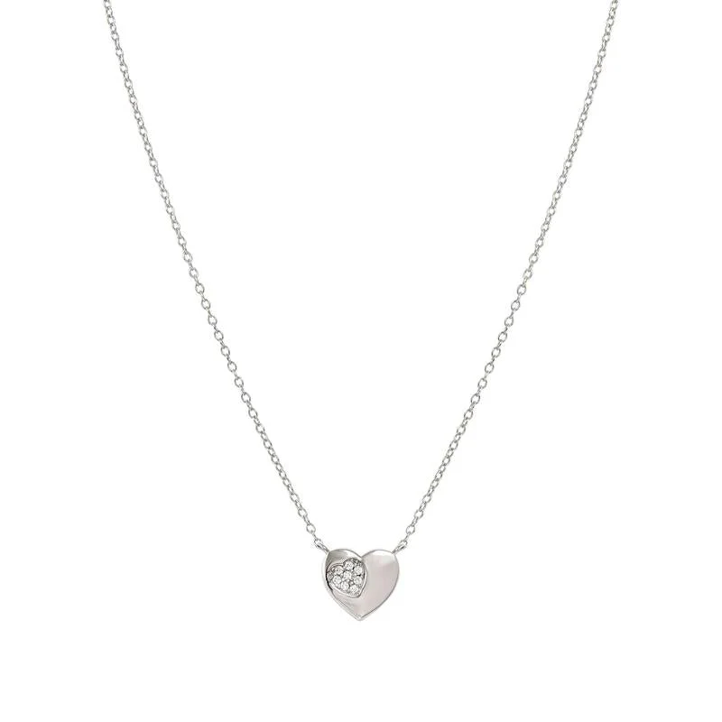 Nomination Silver Petit Sparkle Heart Necklace - Image 4