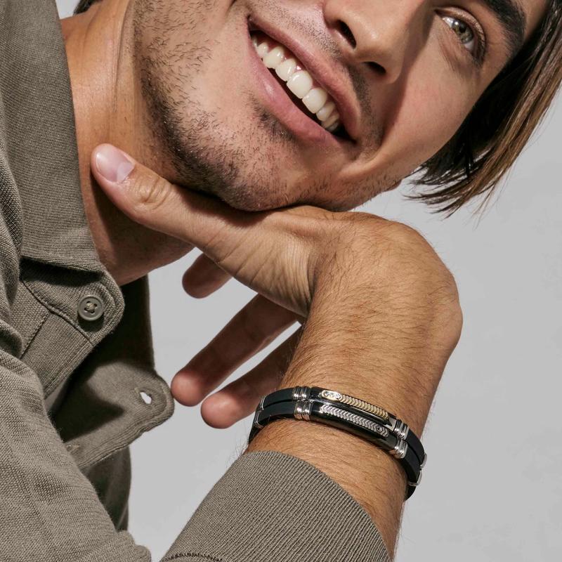 Nomination Black Rubber Stainless Steel Bracelet - Image 3