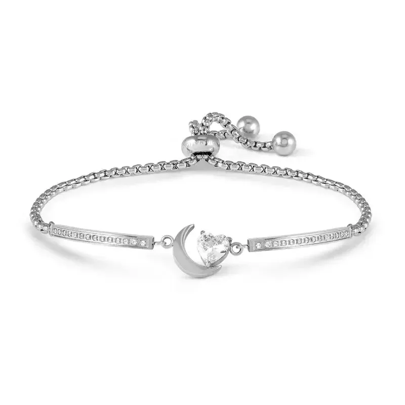 Nomination Milleluci Moon with Cubic Zirconia Adjustable Stainless-Steel Bracelet