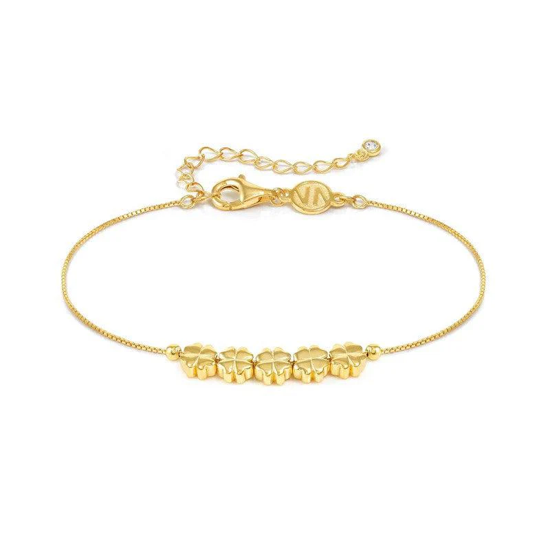 Nomination Armonica Bracelet, Four-Leaf Clovers, Gold, Sterling Silver