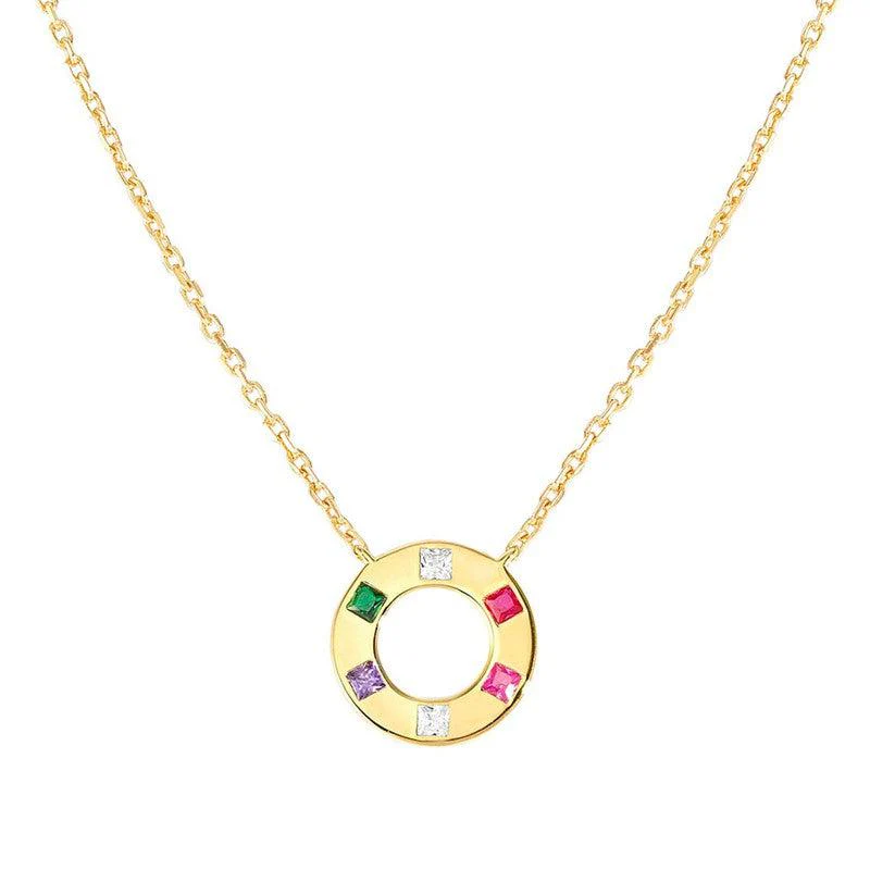 Nomination Carismatica Necklace, Circle, Multicolour Cubic Zirconia, 18K Gold - Image 3