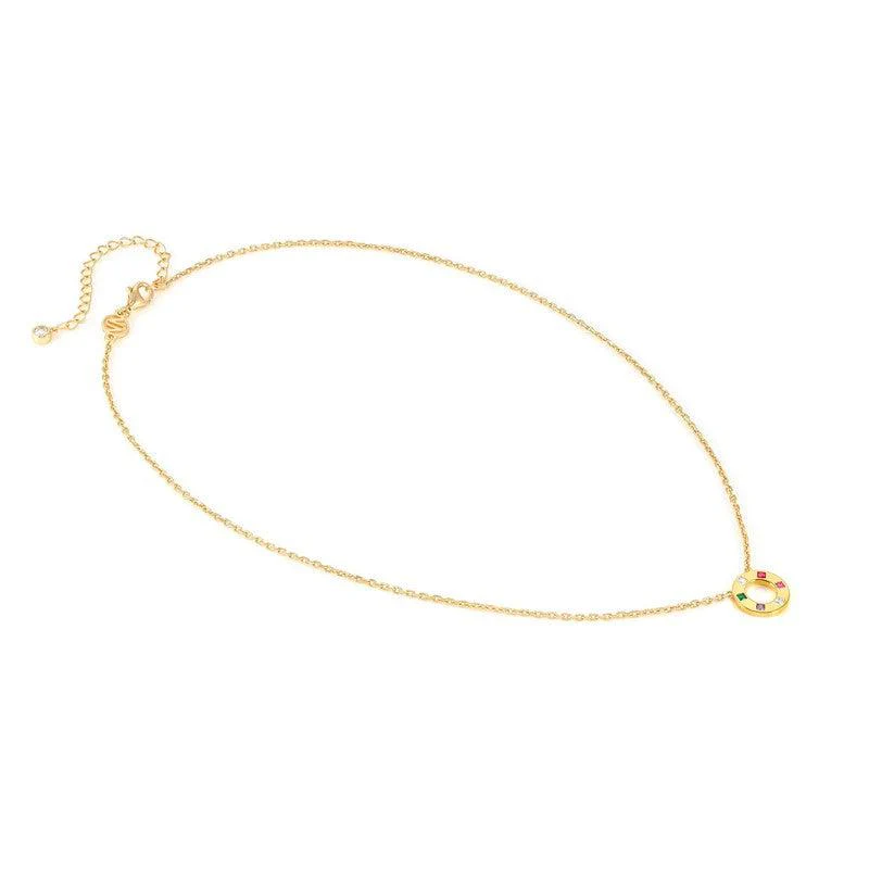 Nomination Carismatica Necklace, Circle, Multicolour Cubic Zirconia, 18K Gold - Image 4