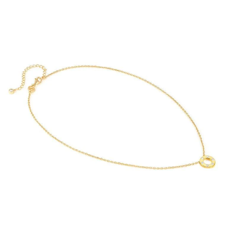 Nomination Carismatica Necklace, Circle, White Cubic Zirconia, 18K Gold - Image 3