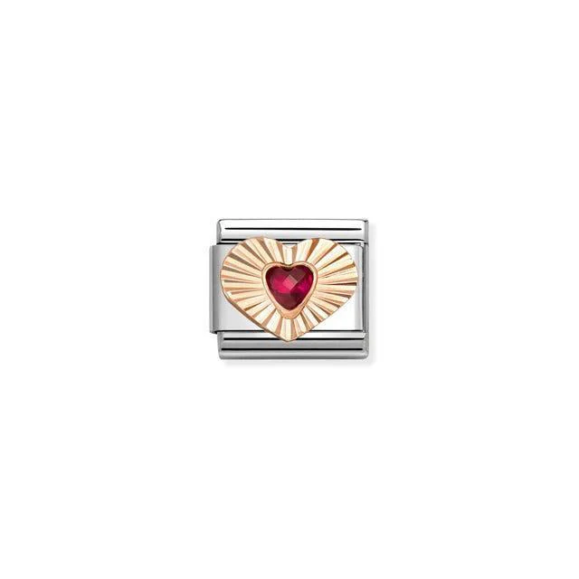 Nomination Composable Classic Link, Rose Gold Red Heart