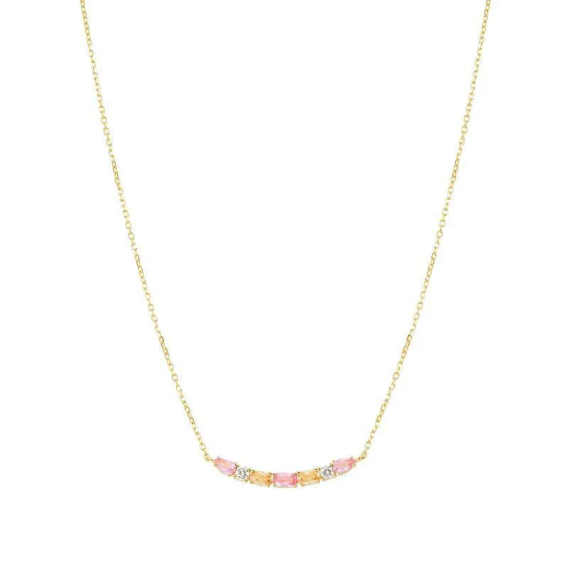 Nomination Gold Colour Wave Aurora Short Bar Cubic Zirconia Necklace - Image 4
