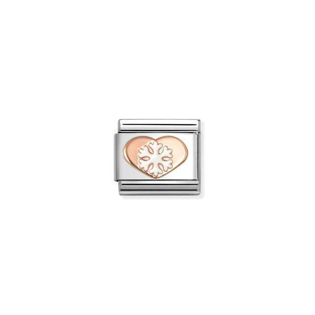 Nomination Composable Classic Link, Rose Gold Heart Snowflake
