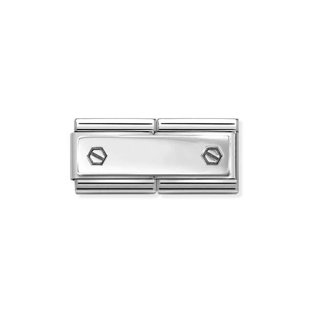 Nomination Composable Double Link Engravable, Double Hexagonal Screws, Silver