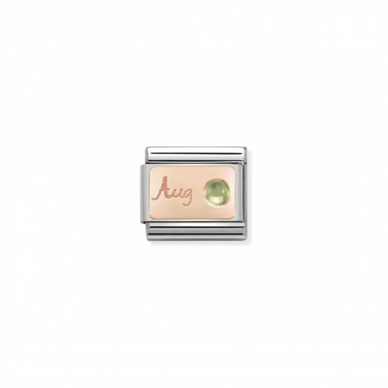 Nomination Composable Link August, Perdiot Stone, 9K Rose Gold