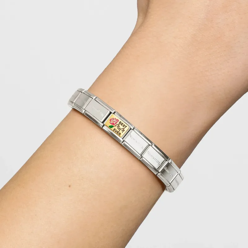Nomination Composable Link Best Mom Ever, 18K Gold & Enamel - Image 2