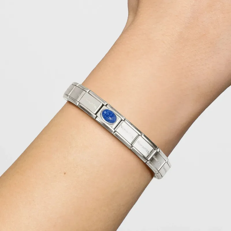 Nomination Composable Link Blue Lapis Lazuli Stone, Silver - Image 2
