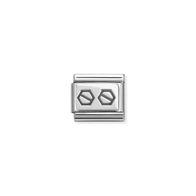 Nomination Composable Link Double Hexagonal Screw, Silver