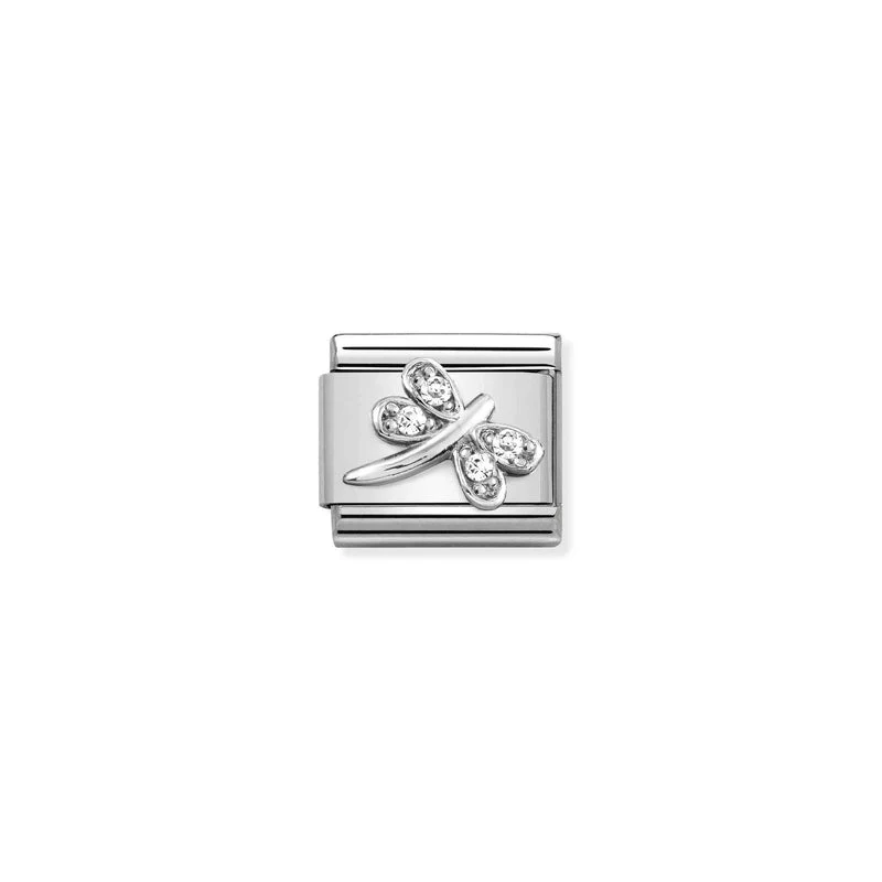 Nomination Composable Link Dragonfly, Cubic Zirconia, Silver