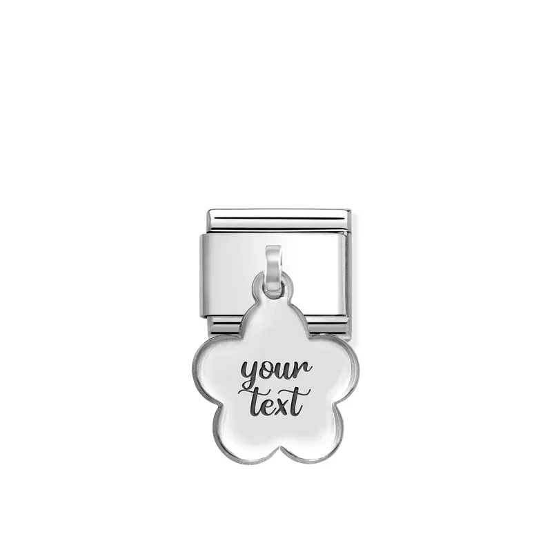 Nomination Composable Link Flower Engraving Pendant, Silver - Image 3