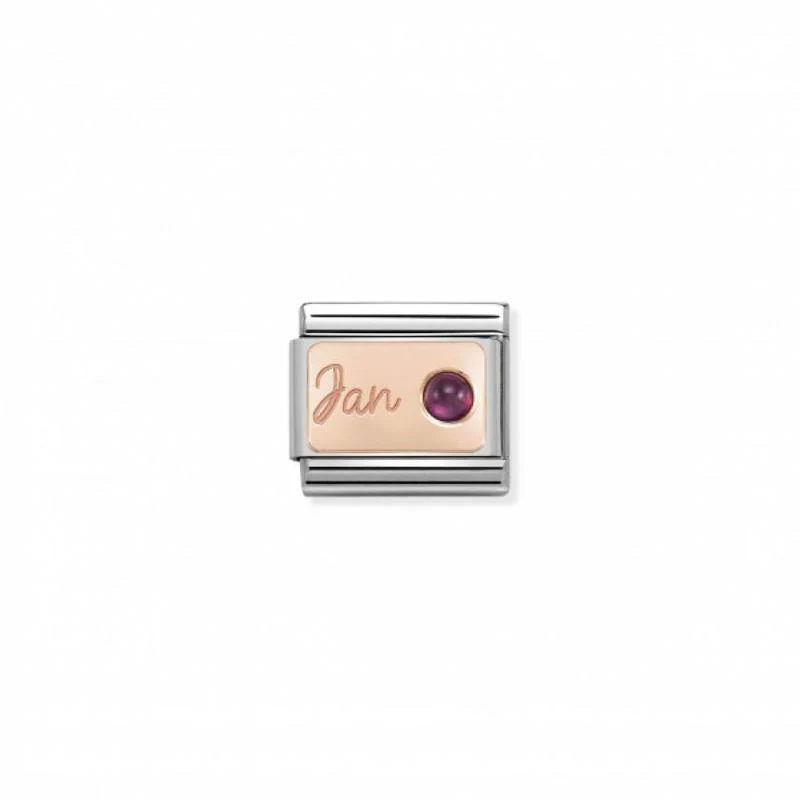 Nomination Composable Link January, Garnet Stone, 9K Rose Gold