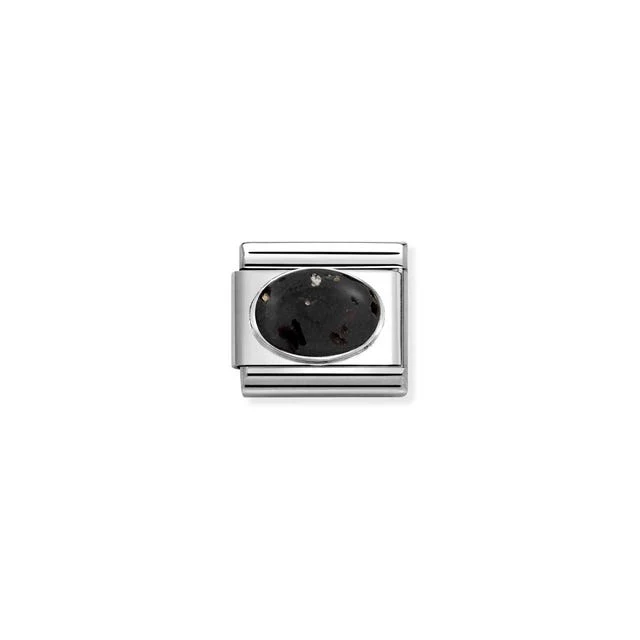 Nomination Composable Link Lava Stone, Silver