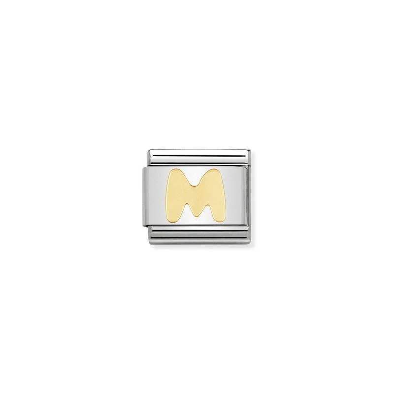 Nomination Composable Link Letter M, 18K Gold