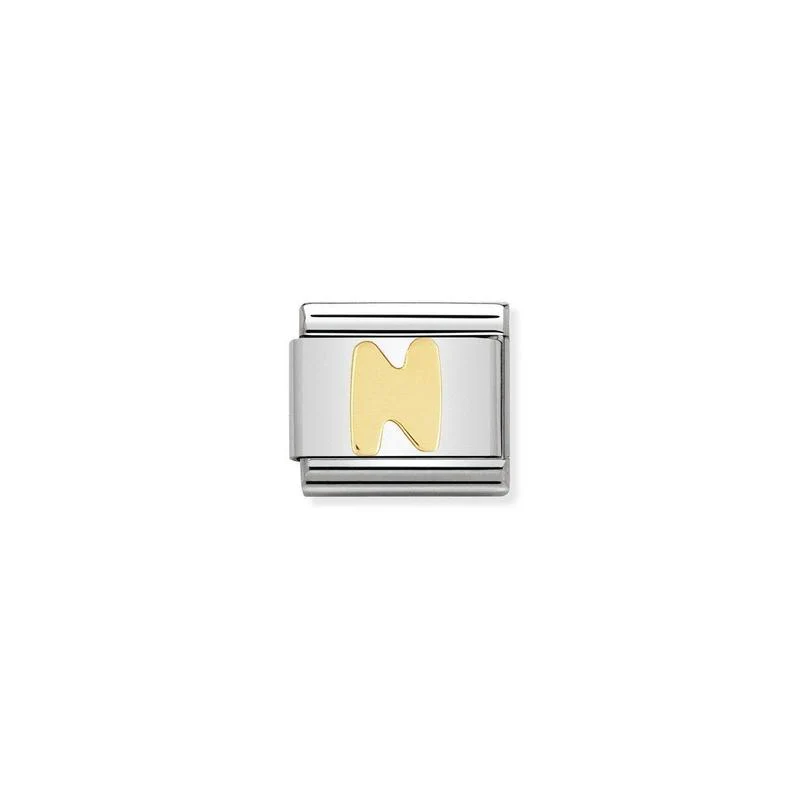 Nomination Composable Link Letter N, 18K Gold