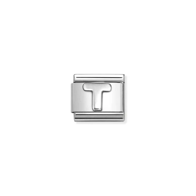 Nomination Composable Link Letter T, Silver