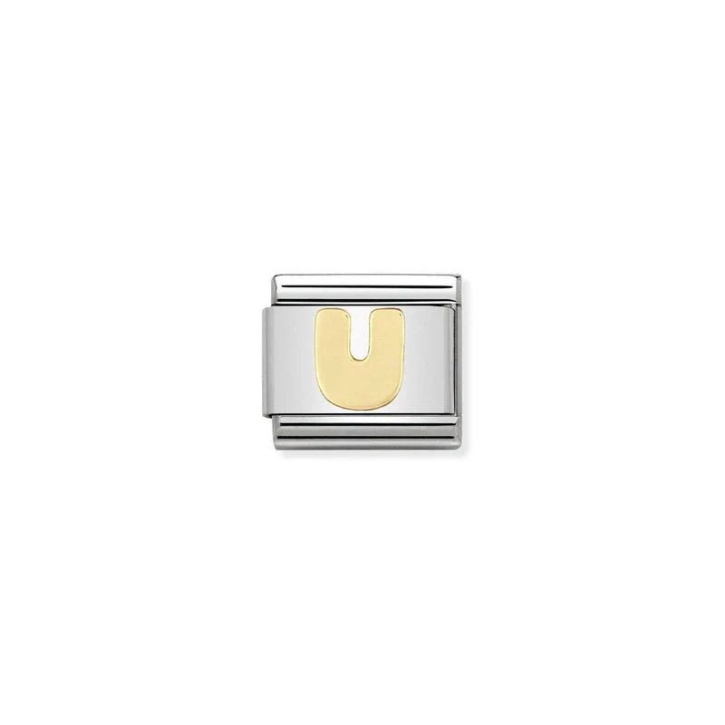 Nomination Composable Link Letter U, 18K Gold