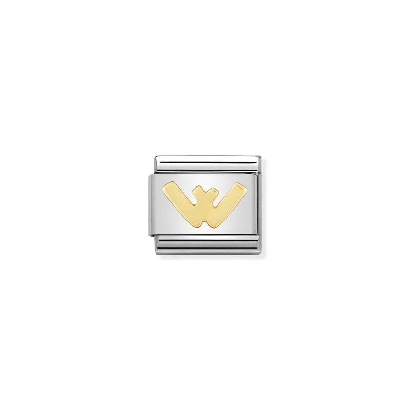 Nomination Composable Link Letter W, 18K Gold