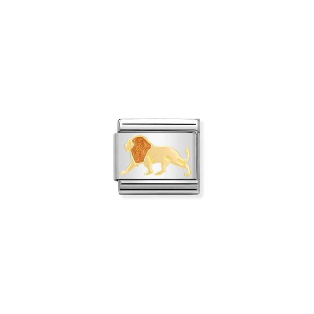 Nomination Composable Link Lion, 18K Gold & Enamel