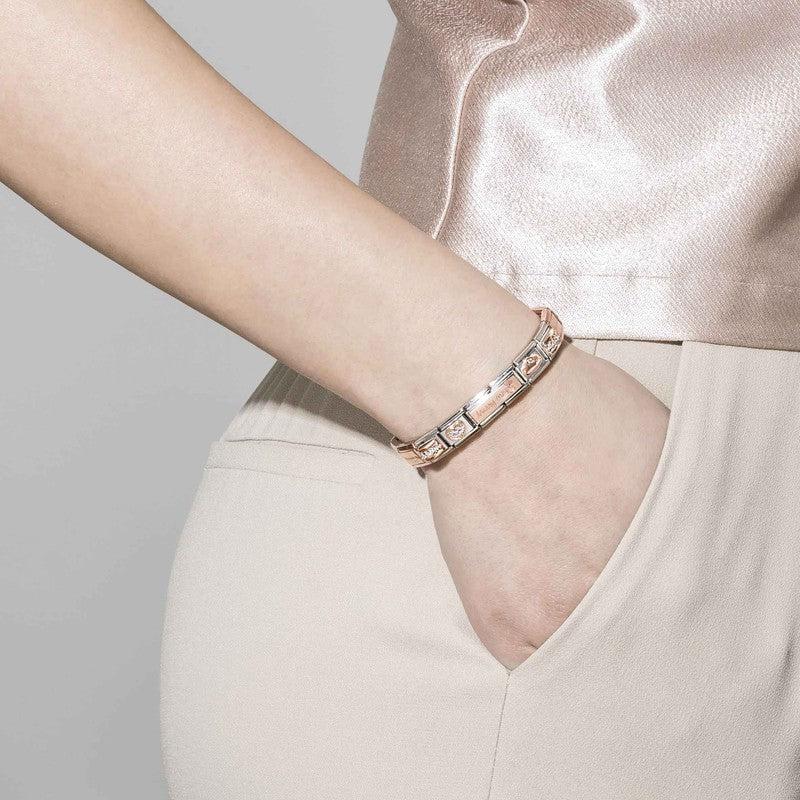 Nomination Composable Link Mothers Day, Cubic Zirconia, 9K Rose Gold - Image 2