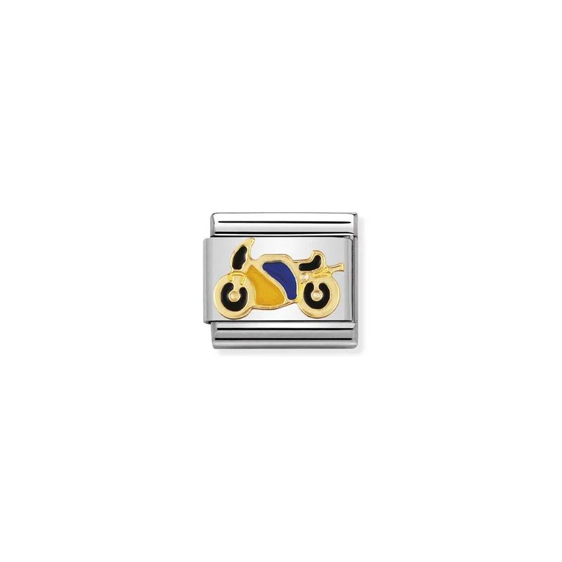 Nomination Composable Link Motorbike, 18K Gold & Enamel
