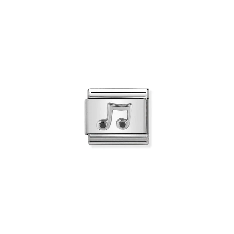 Nomination Composable Link Music Note, Cubic Zirconia, Silver