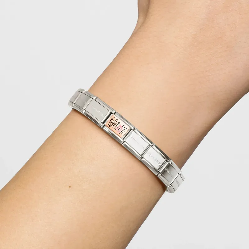 Nomination Composable Link Musical Notes, 9K Rose Gold & Enamel - Image 2