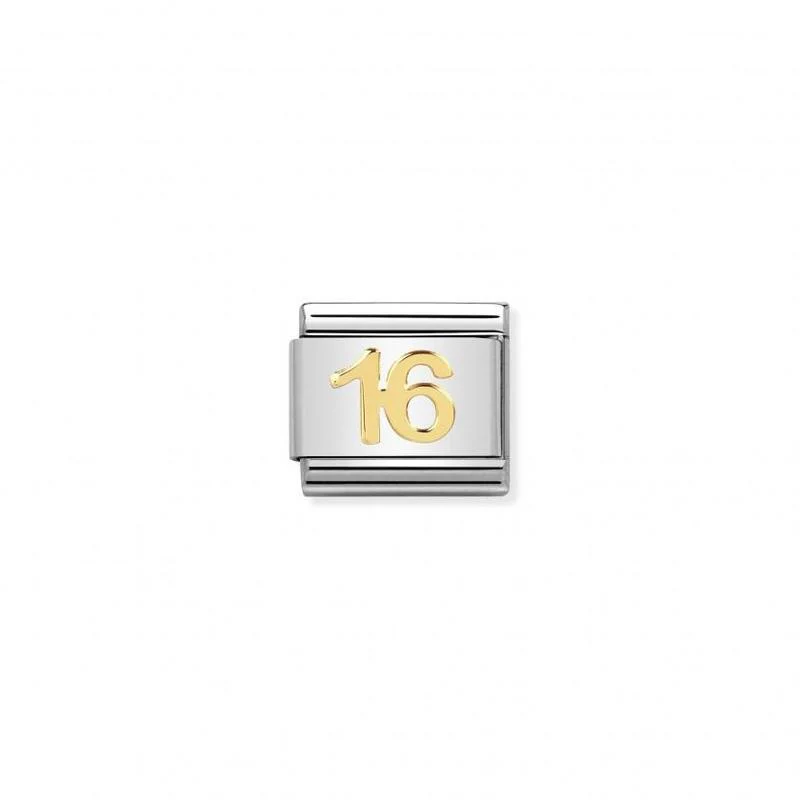 Nomination Composable Link Number 16, 18K Gold