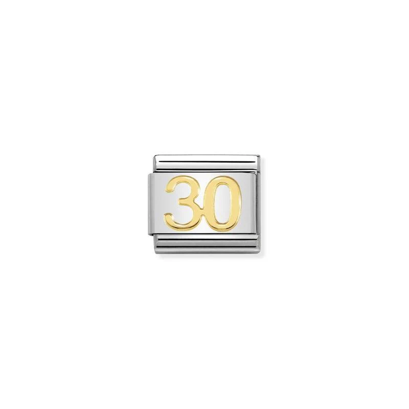 Nomination Composable Link Number 30, 18K Gold