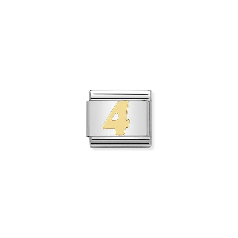 Nomination Composable Link Number 4, 18K Gold