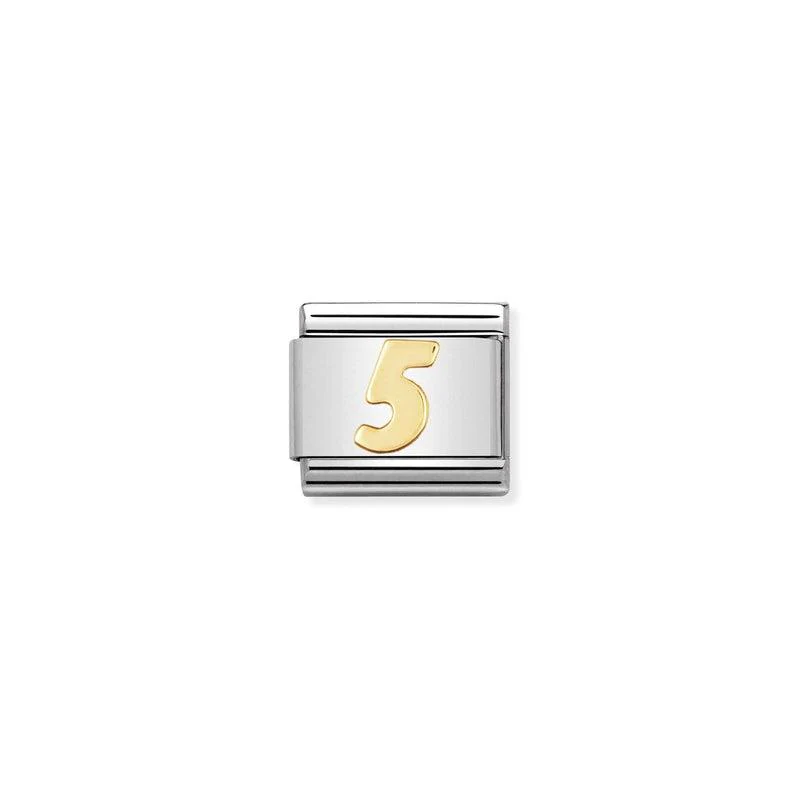 Nomination Composable Link Number 5, 18K Gold
