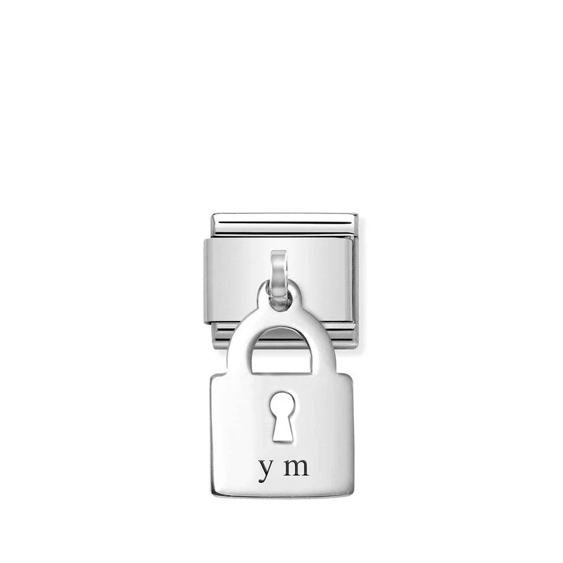 Nomination Composable Link Padlock Hanging Charm, Silver - Image 4