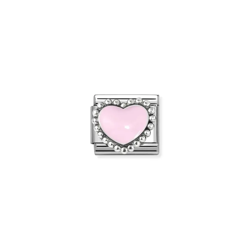 Nomination Composable Link Pastel Pink Heart, Silver & Enamel