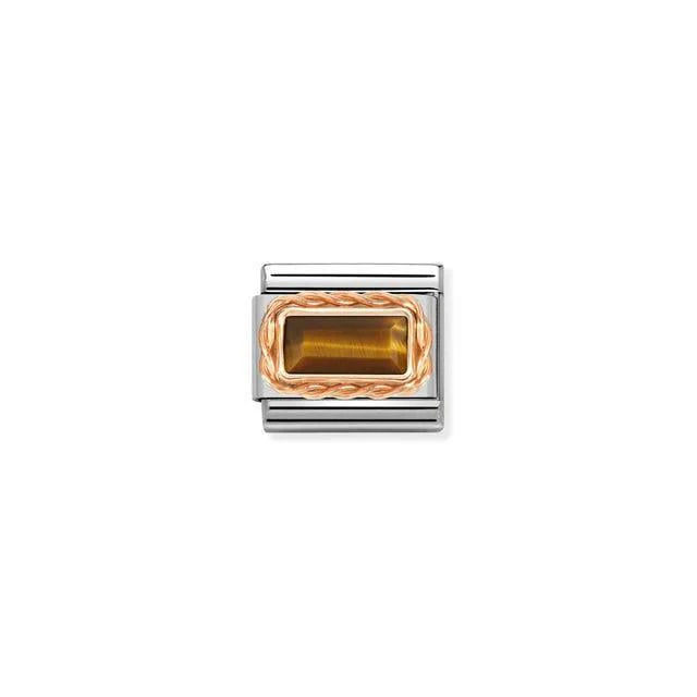 Nomination Composable Link Rope, Tigers Eye Stone, 9K Rose Gold