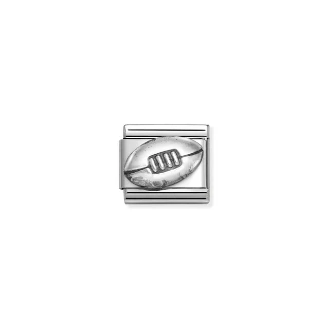 Nomination Composable Link Rugby Ball, Silver
