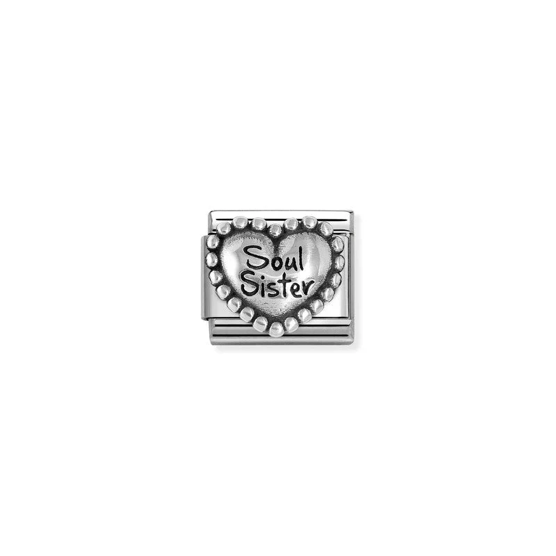 Nomination Composable Link Soul Sister in Heart, Silver